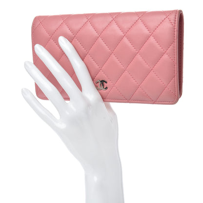 Chanel Lambskin Quilted Yen Wallet Pink 2 of 15