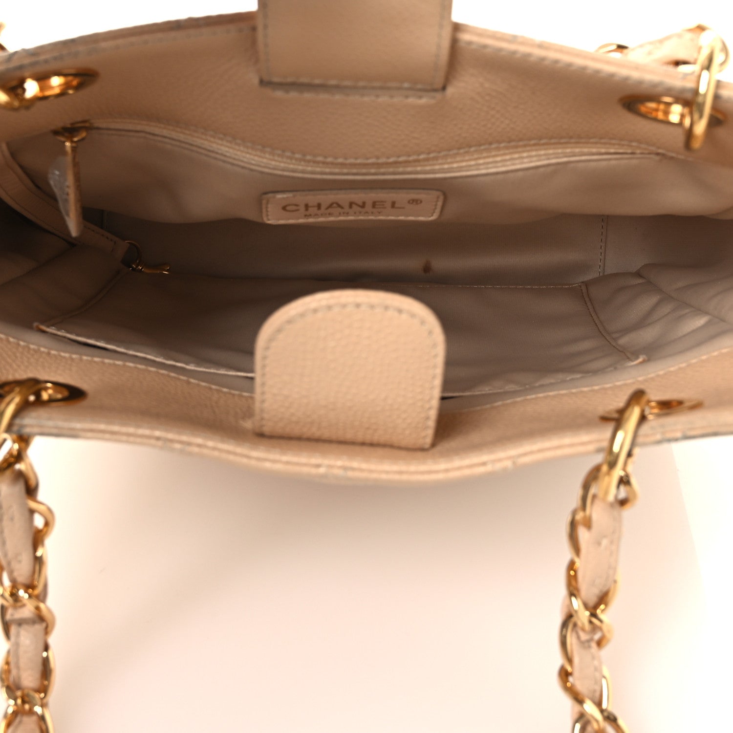 Chanel Caviar Quilted Petit Shopping Tote PST Beige Clair 5 of 15