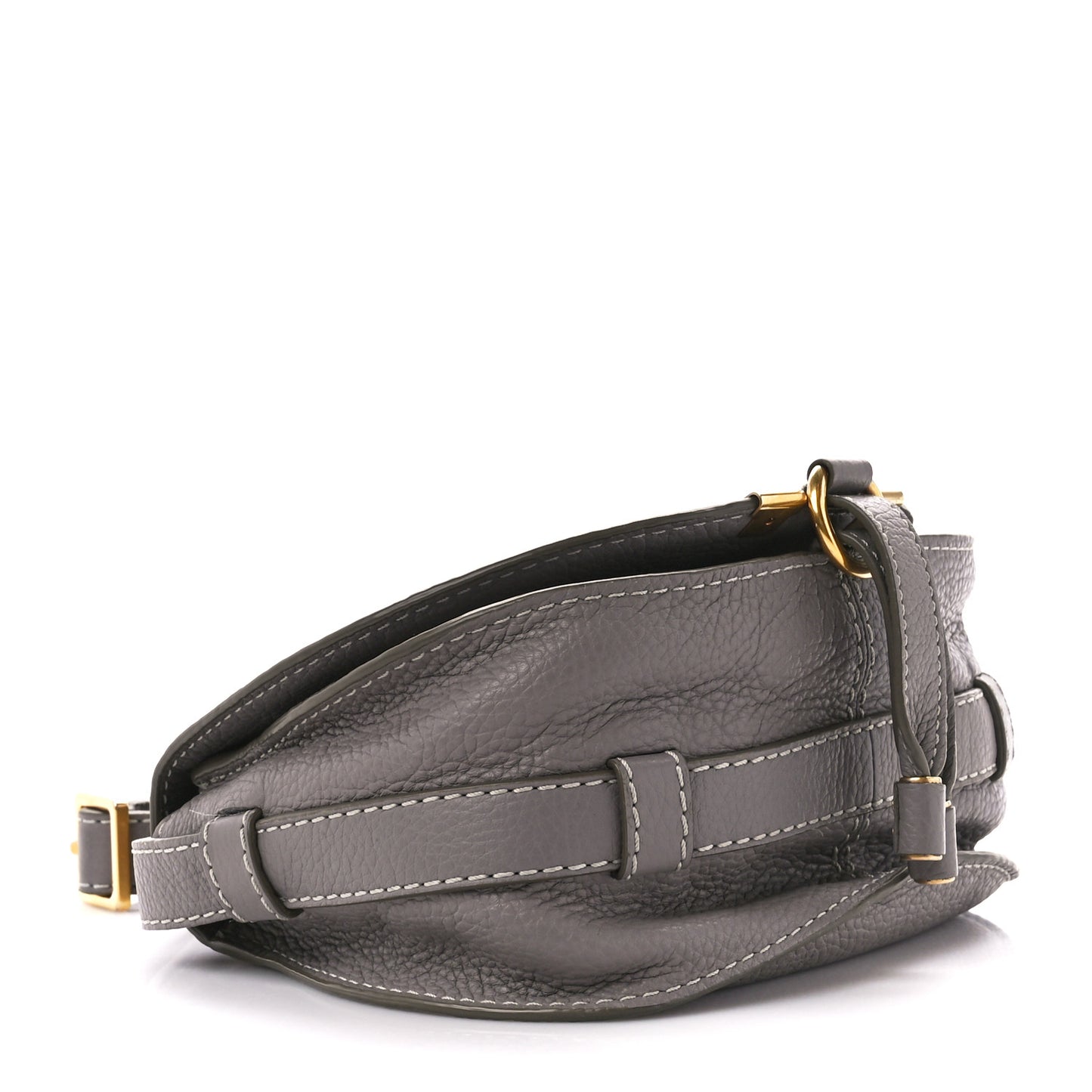 Calfskin Mini Marcie Round Crossbody Bag Cashmere Grey
