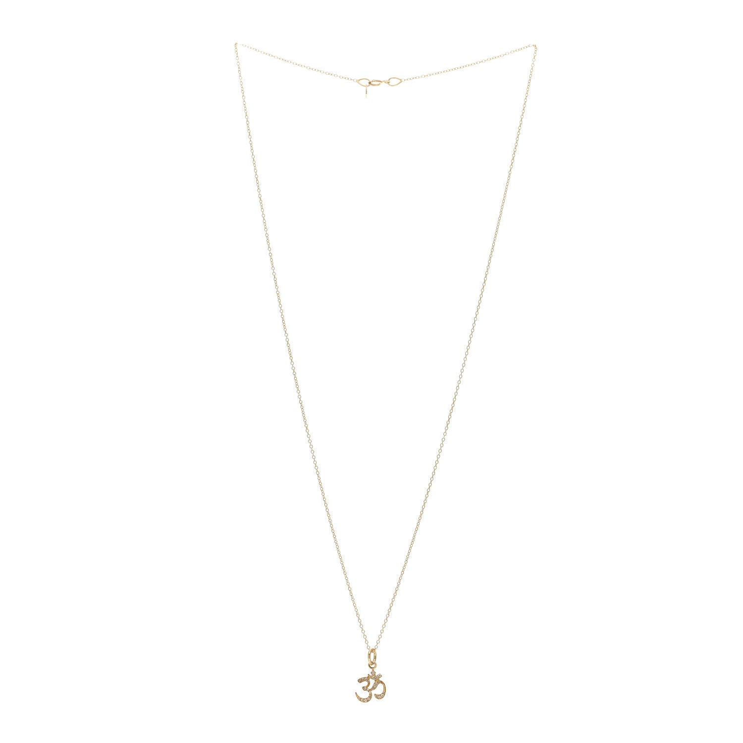 Jennifer Meyer 18K Yellow Gold Diamond Om Pendant Necklace 3 of 4