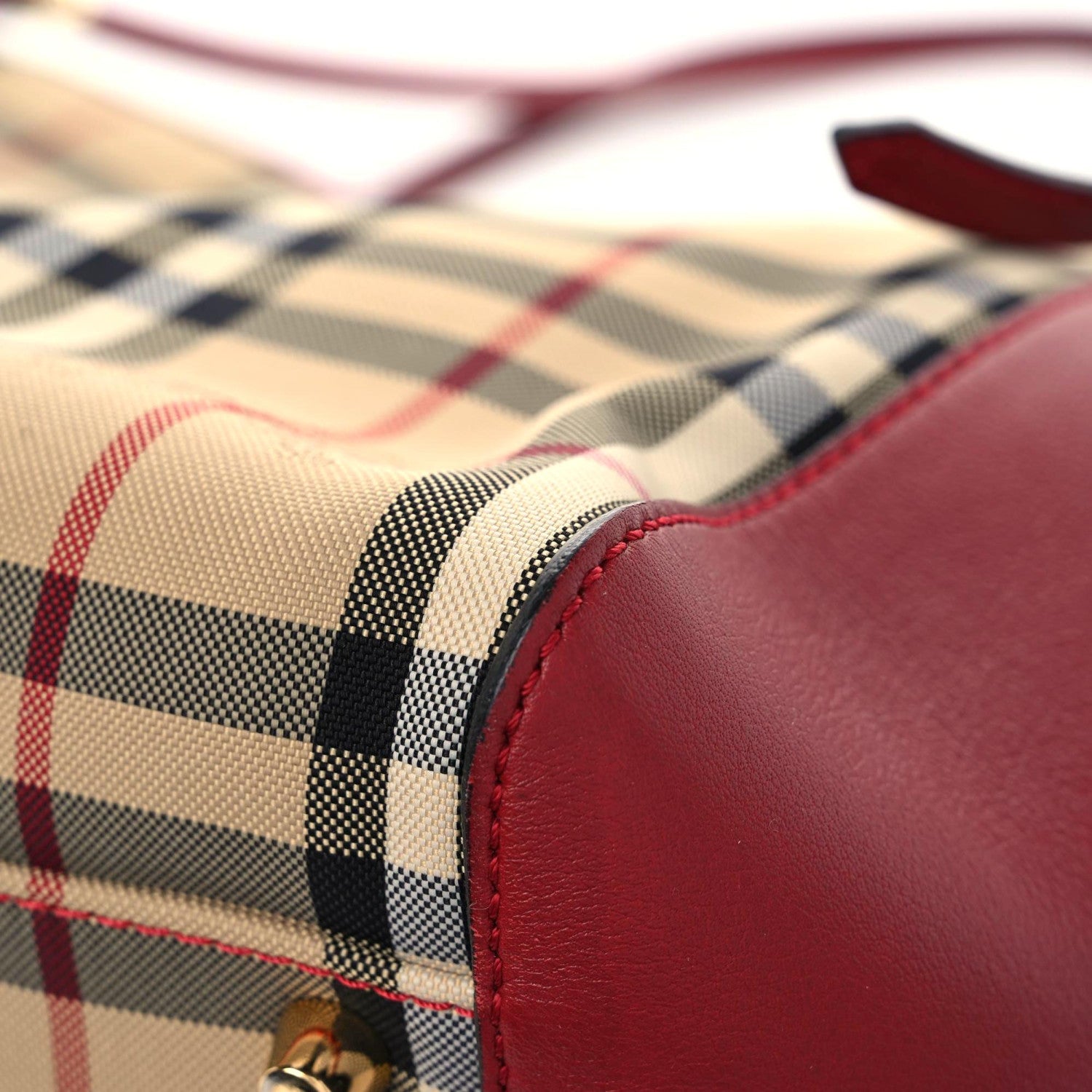 Burberry Horseferry Check Small Canterbury Tote Honey Parade Red 9 of 13