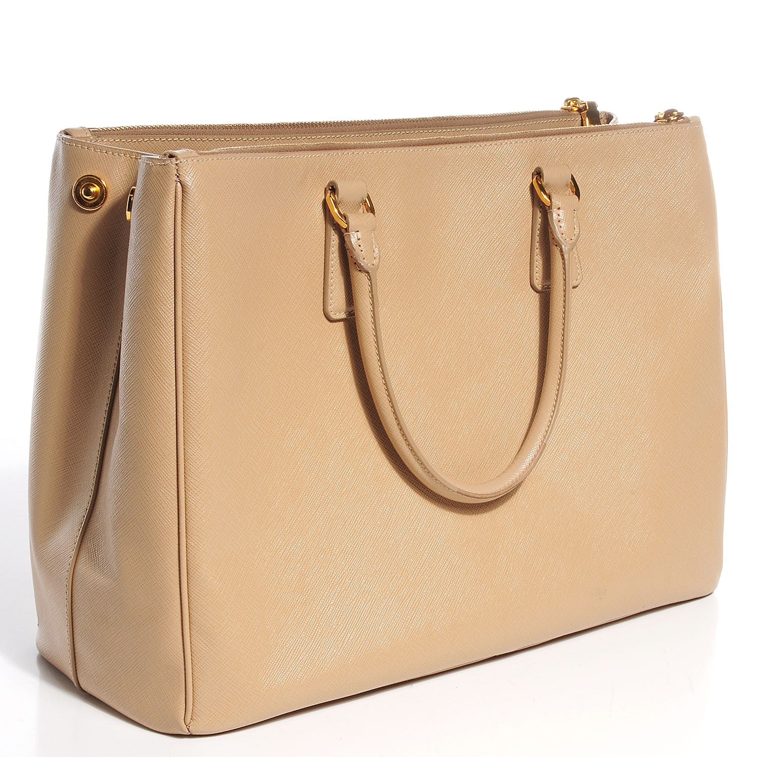 Prada Saffiano Lux Large Double Zip Tote Sabbia 3 of 9