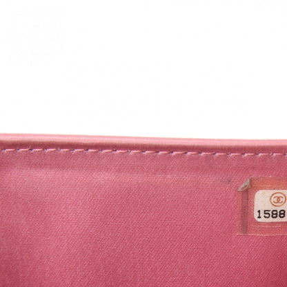 Chanel Lambskin Embossed Camellia Large Gusset Flap Wallet Pink 7 of 16