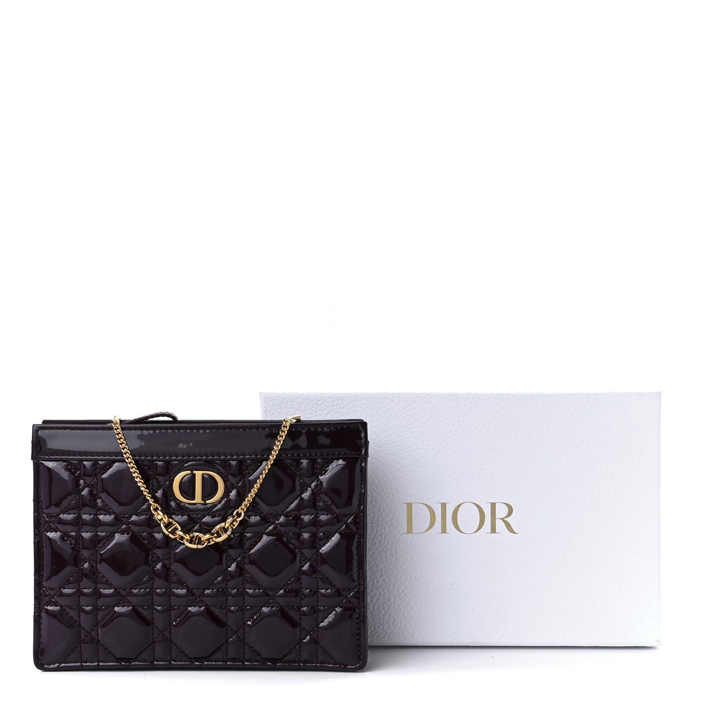 Patent Cannage Caro Zipped Pouch With Chain Amaranth
