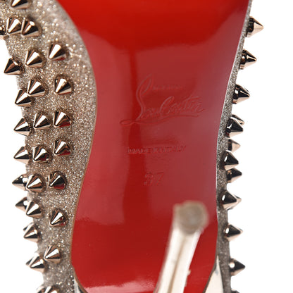 Christian Louboutin Glitter Mini Specchio Follies Spikes 120 Pumps 37 Ivory Colombe 8 of 11