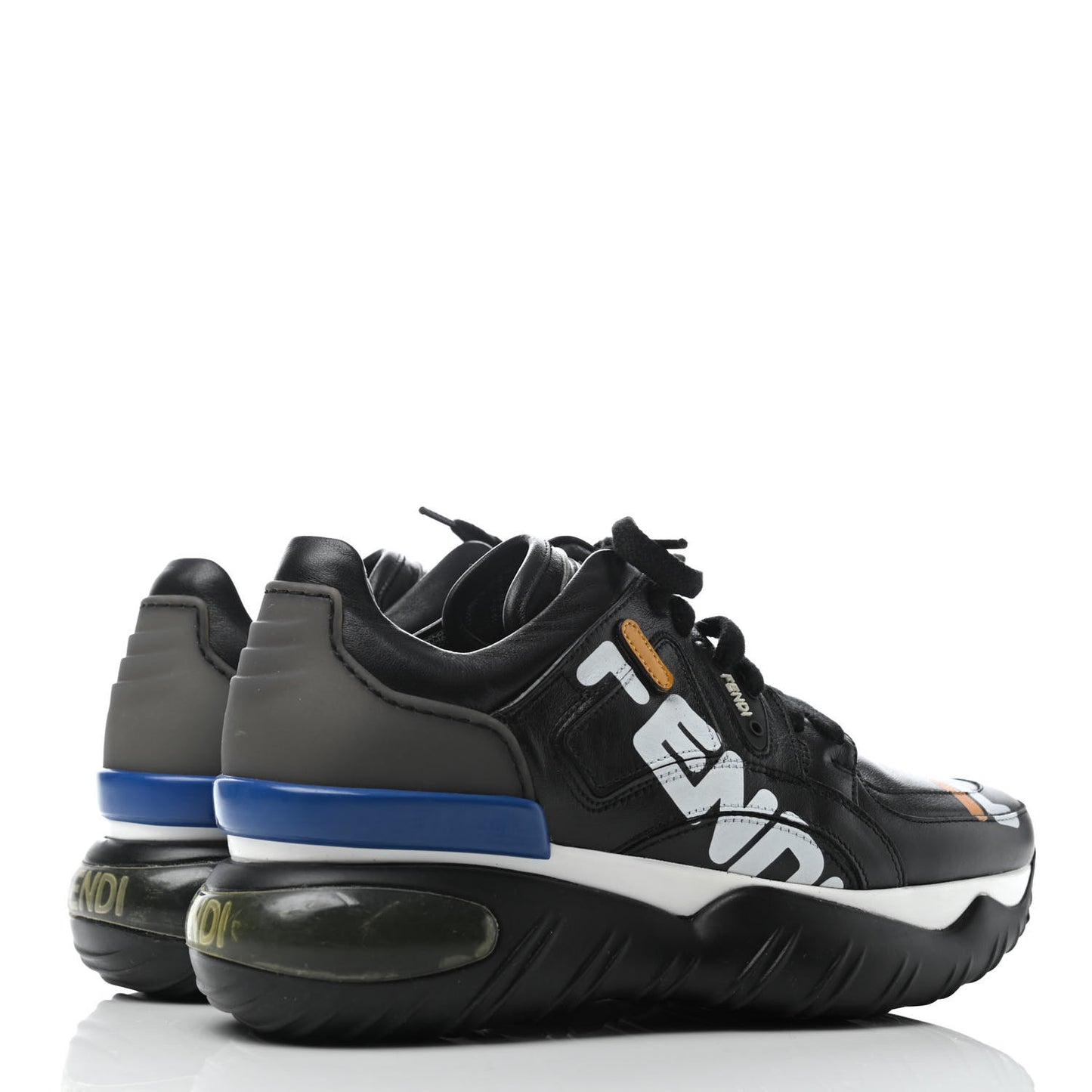 X FILA Vitello Mania Painted Womens Chunky Sneakers 35 Black Zucca Ice White