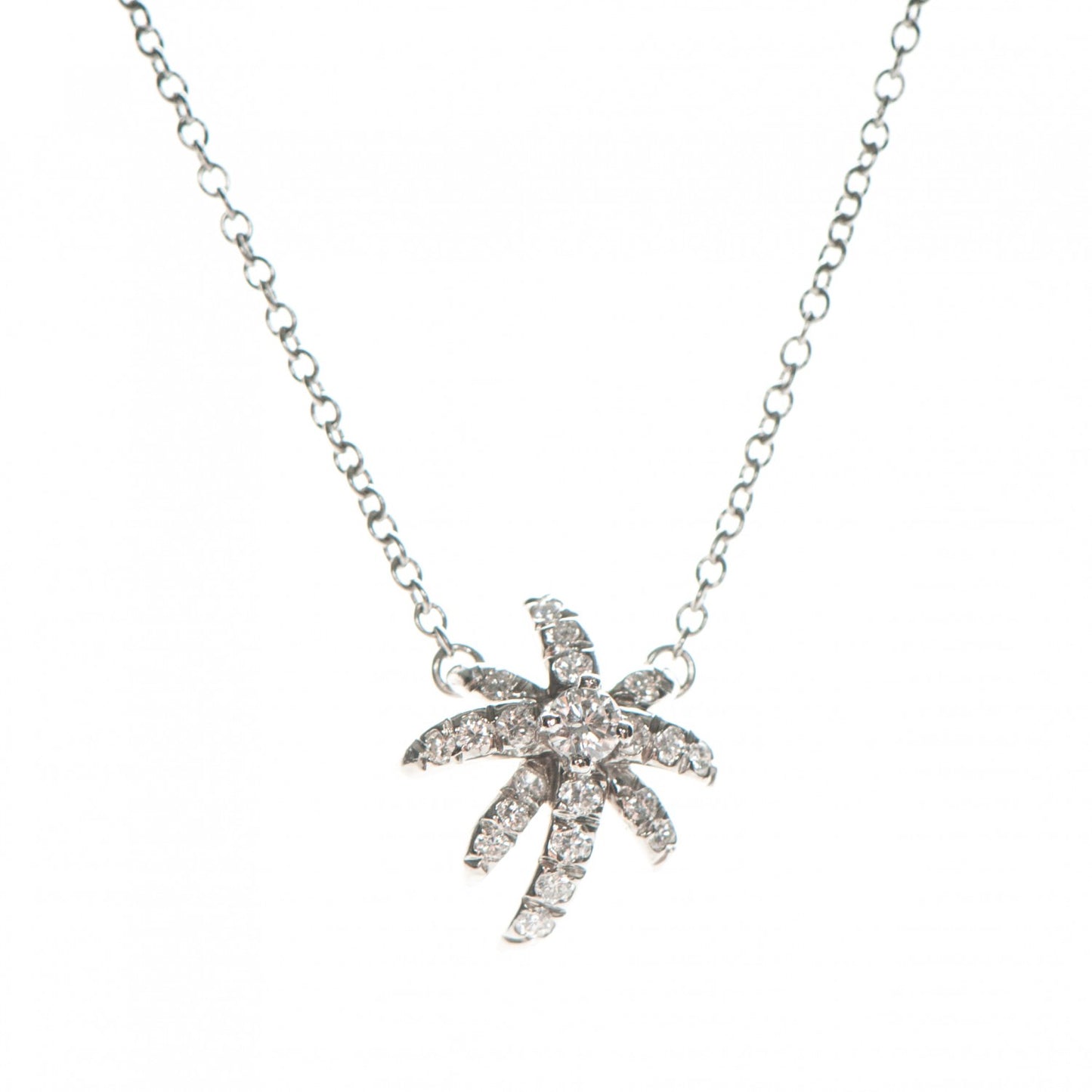Platinum Diamond Fireworks Pendant Necklace