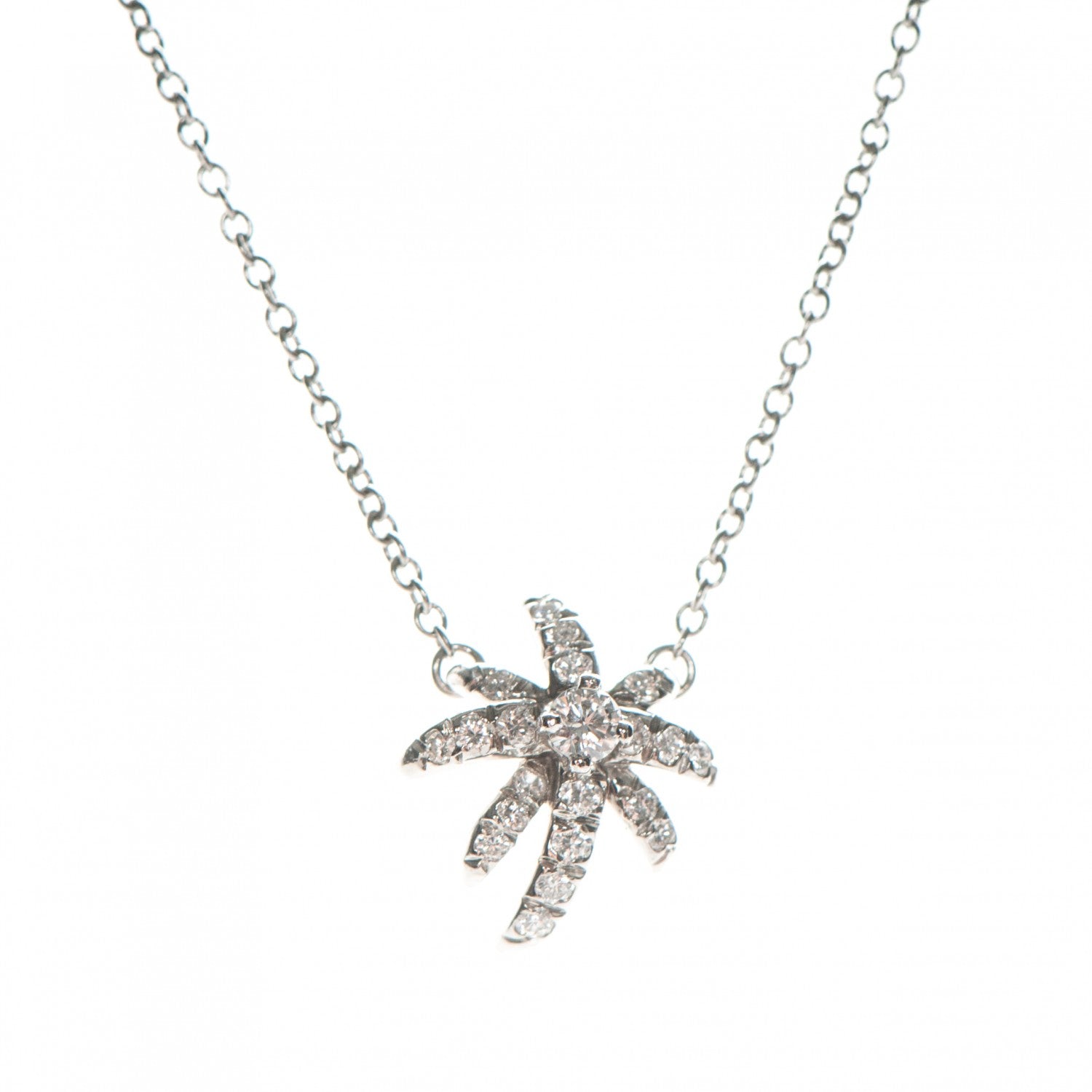 Tiffany Platinum Diamond Fireworks Pendant Necklace 3 of 6