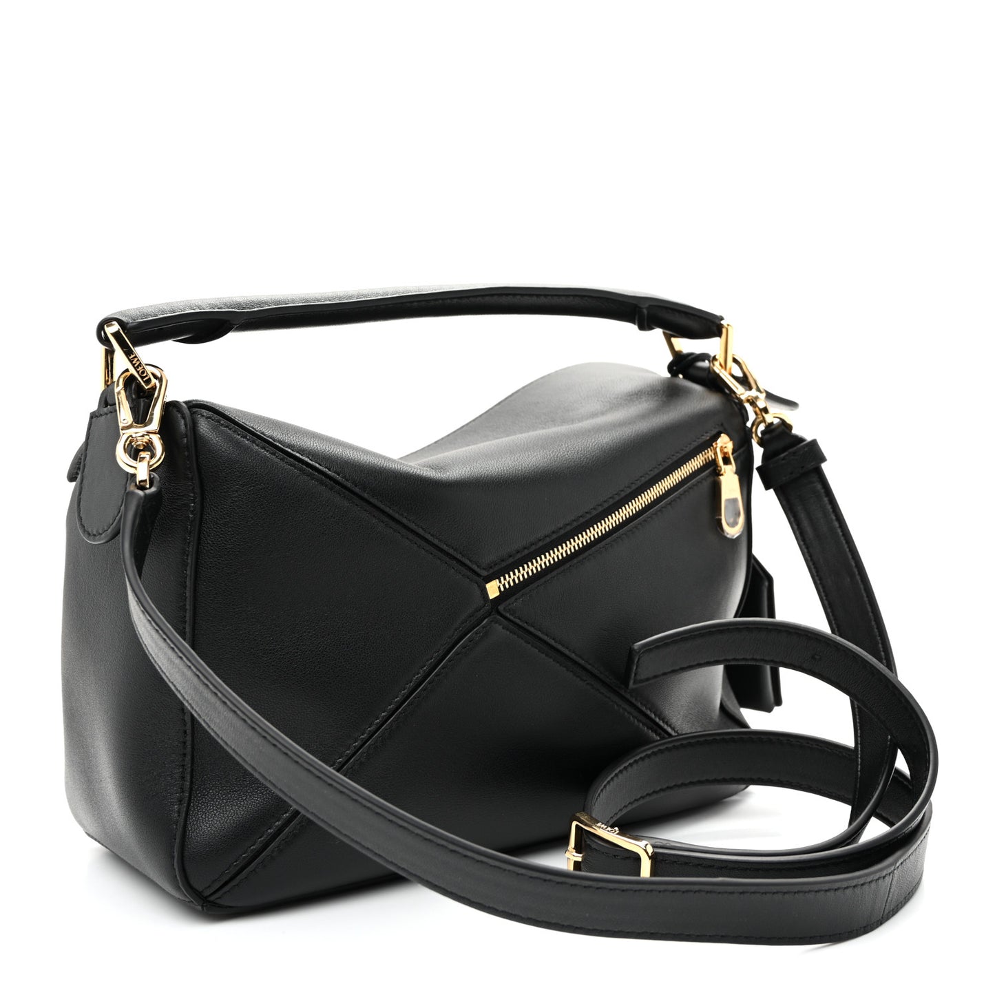 Nappa Lambskin Small Featherlight Puzzle Bag Black