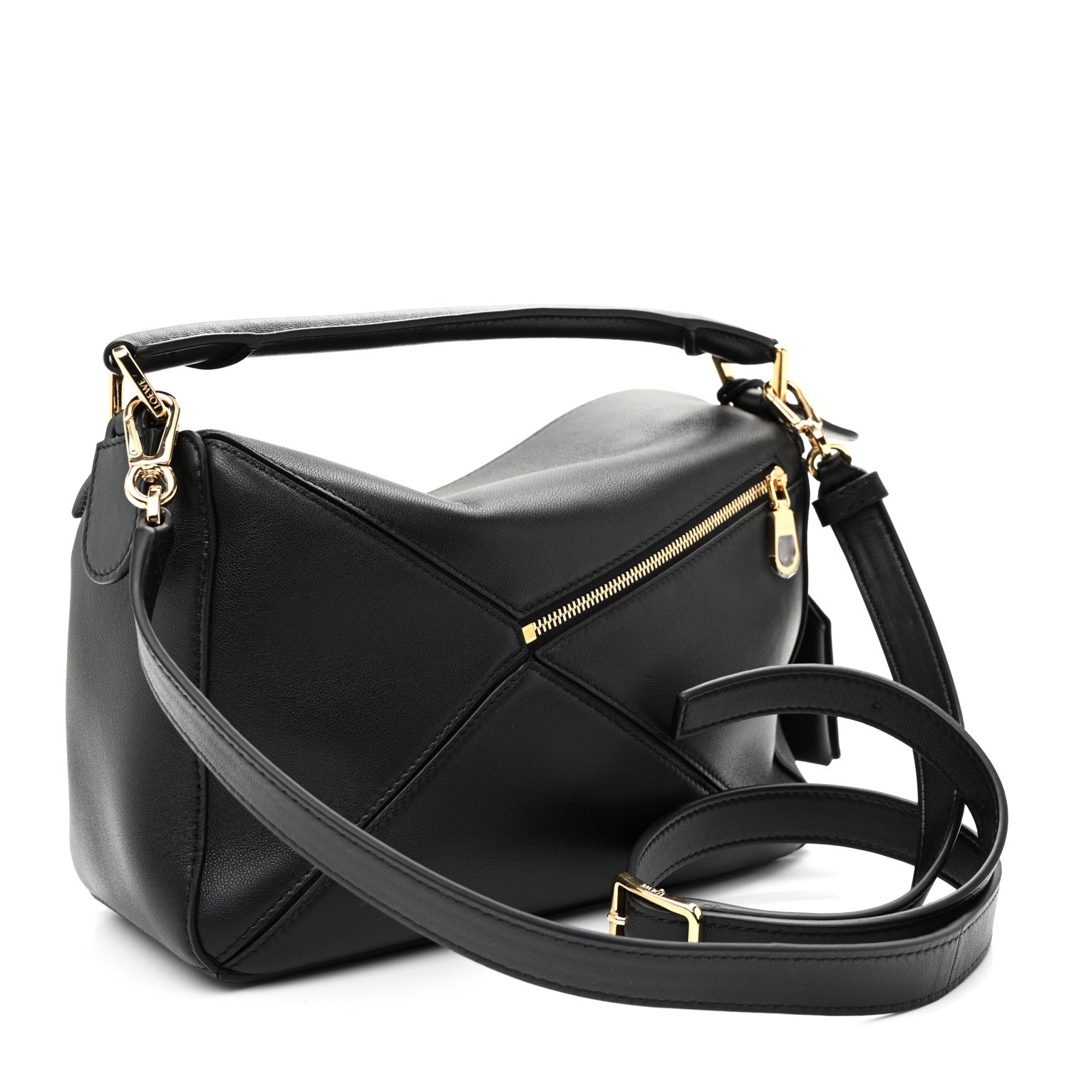 Loewe Nappa Lambskin Small Featherlight Puzzle Bag Black 3 of 9