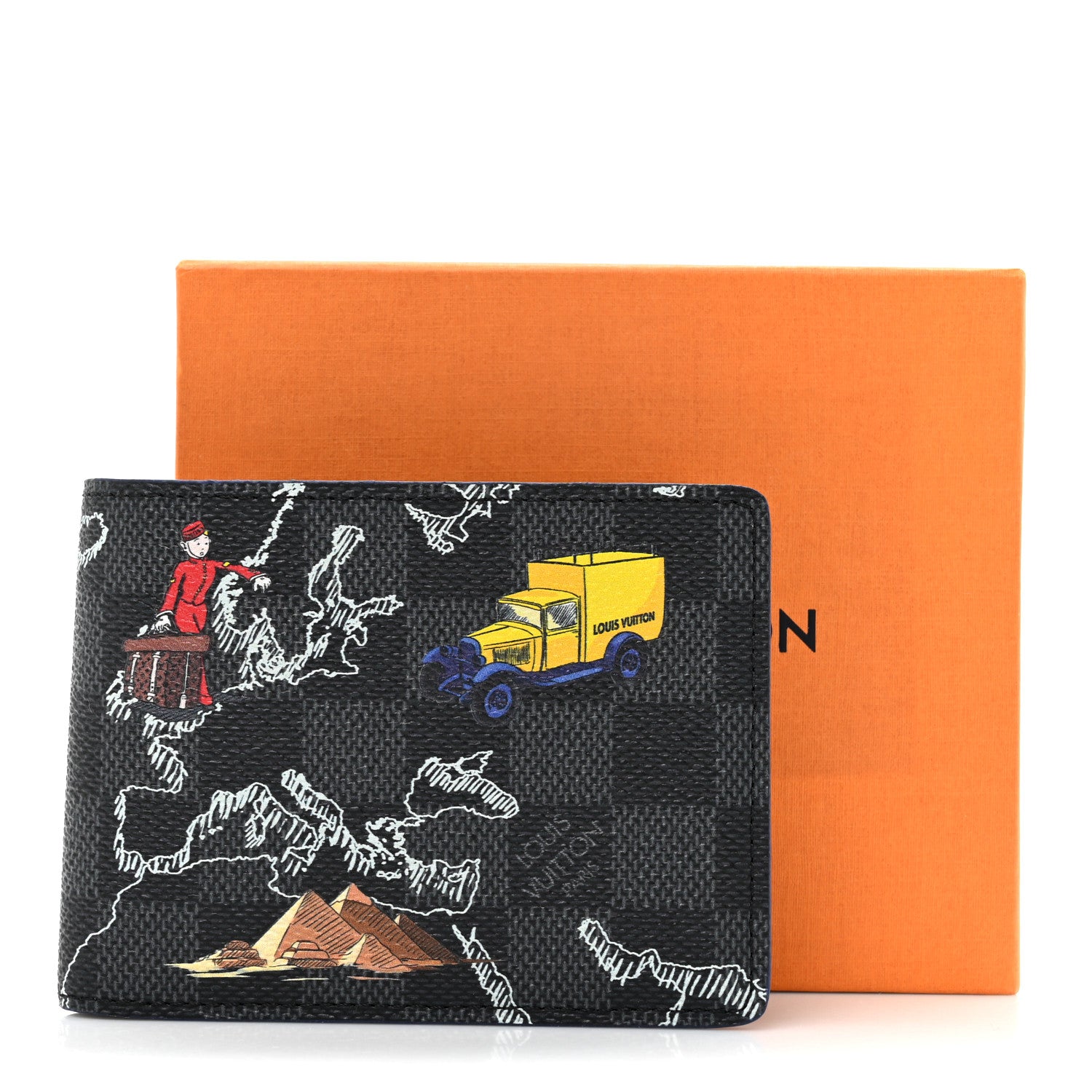 Louis Vuitton Damier Graphite World Map Slender Wallet 8 of 8