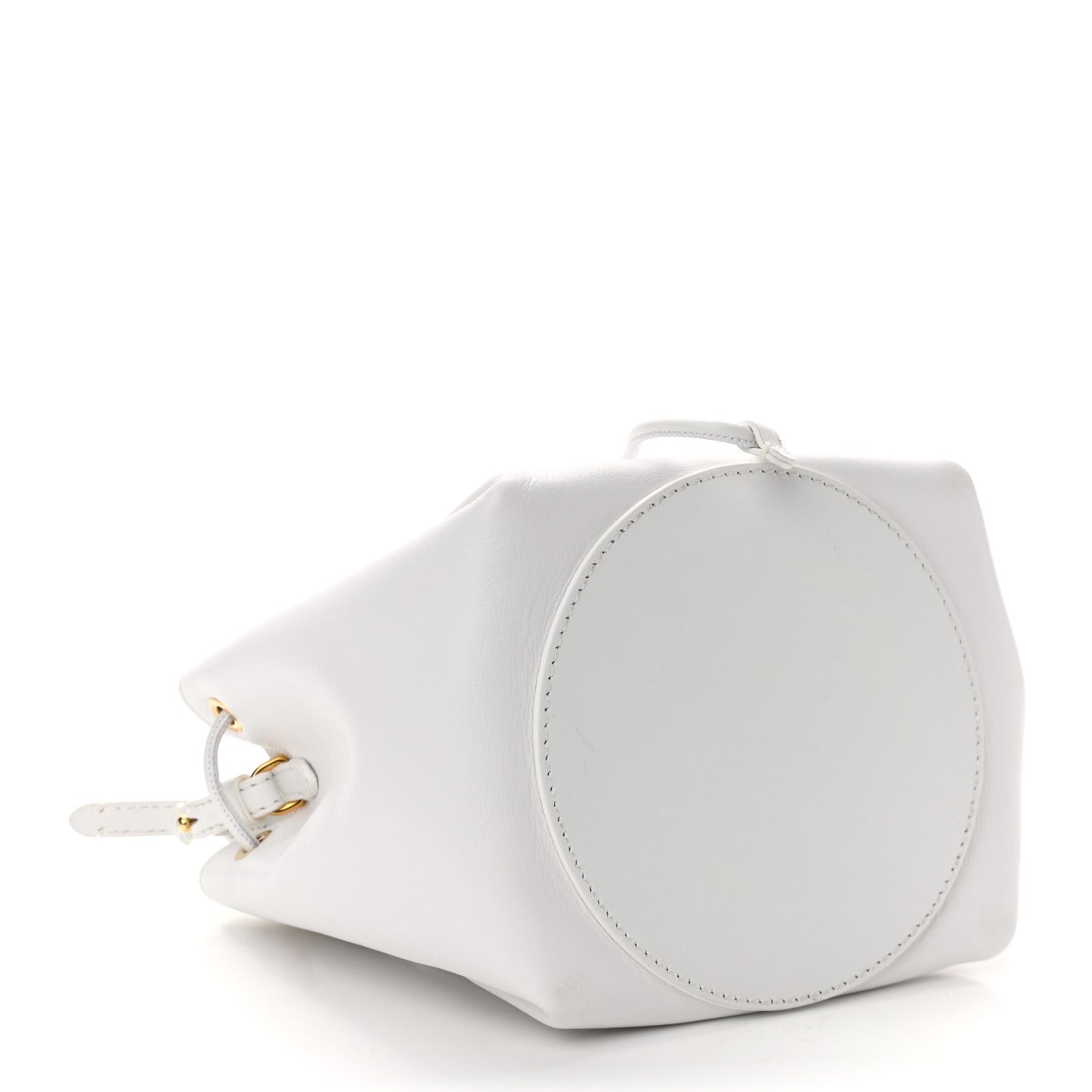 Calfskin Monogram Motif TB Bucket White