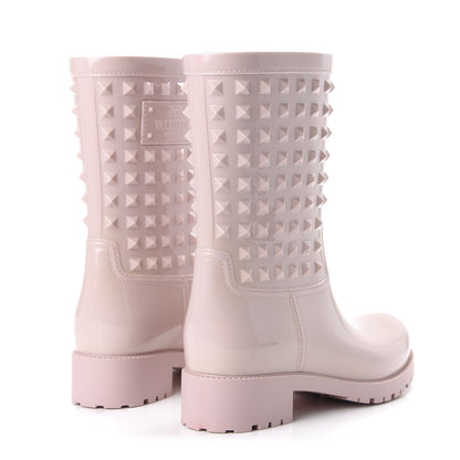 Valentino Garavani Rubber Rockstud Short Rainboots 37 Water Rose 4 of 8