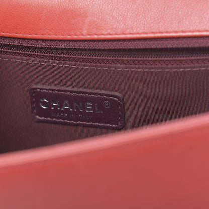 Chanel Calfskin Quilted Double Stitch New Medium Boy Flap Red 6 of 13