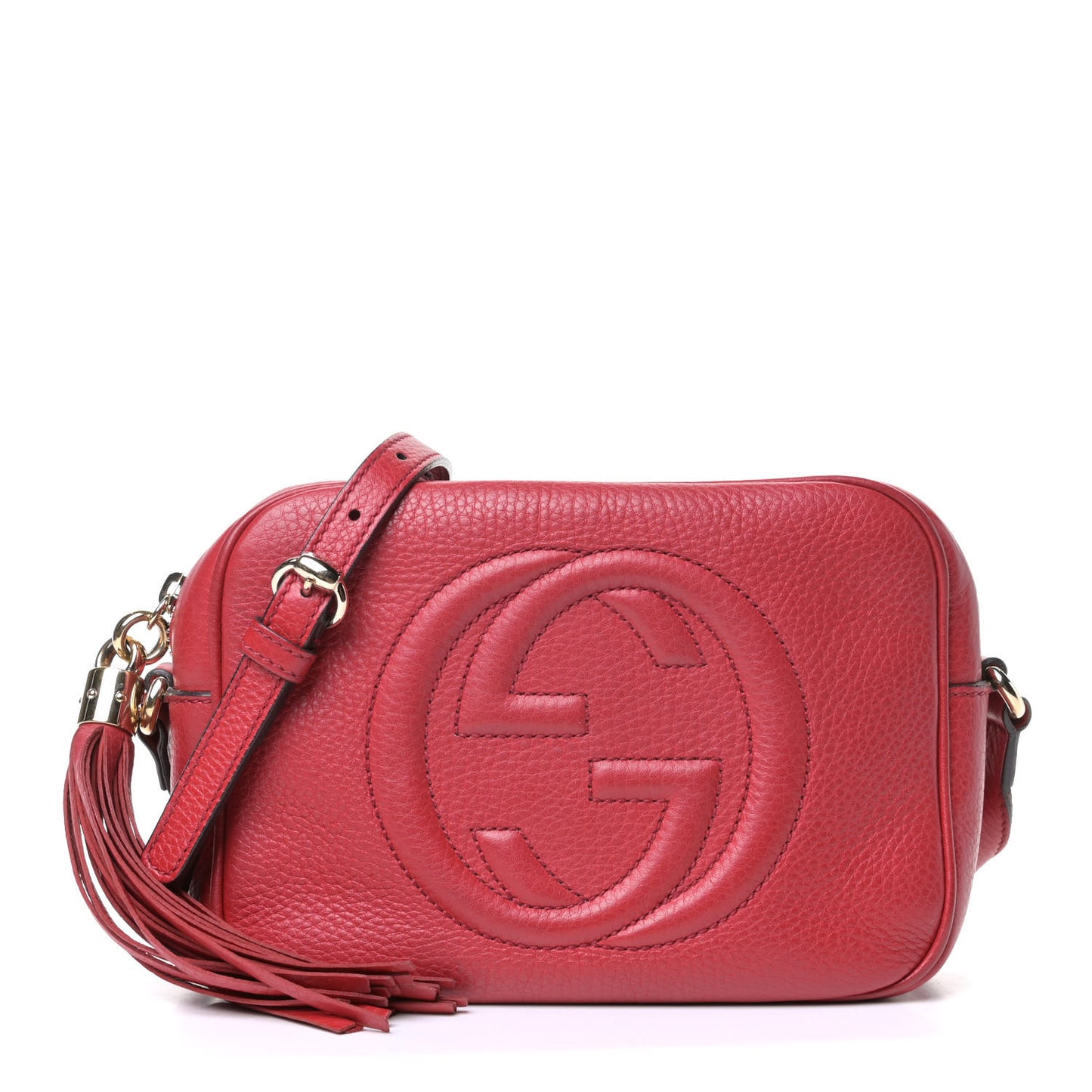 Pebbled Calfskin Small Soho Disco Bag Tabasco Red