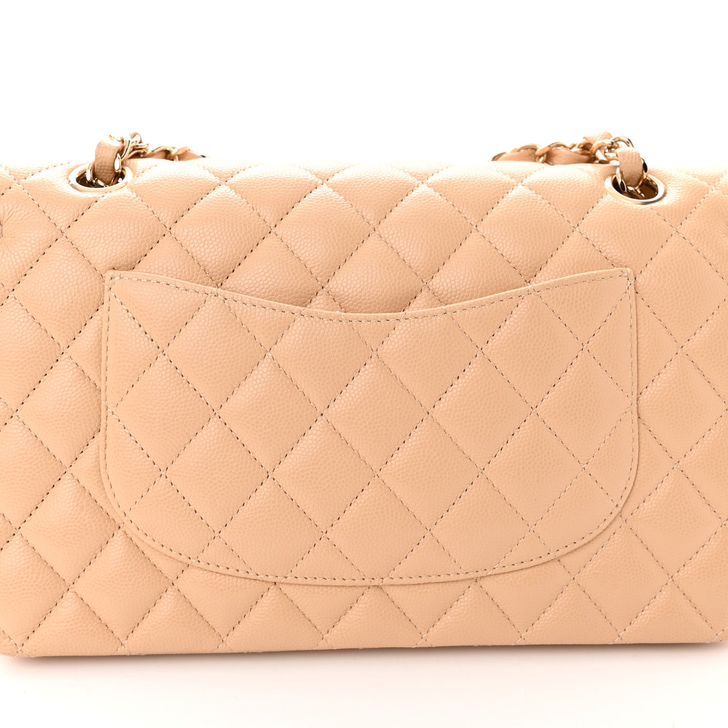 Chanel Caviar Quilted Medium Double Flap Beige 11 of 12