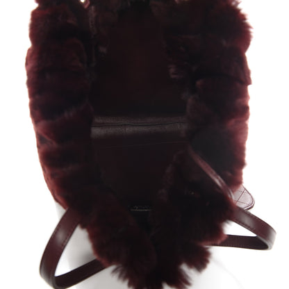 Chanel Rabbit Fur Quilted Pattern Shopping Tote Burgundy 6 of 8