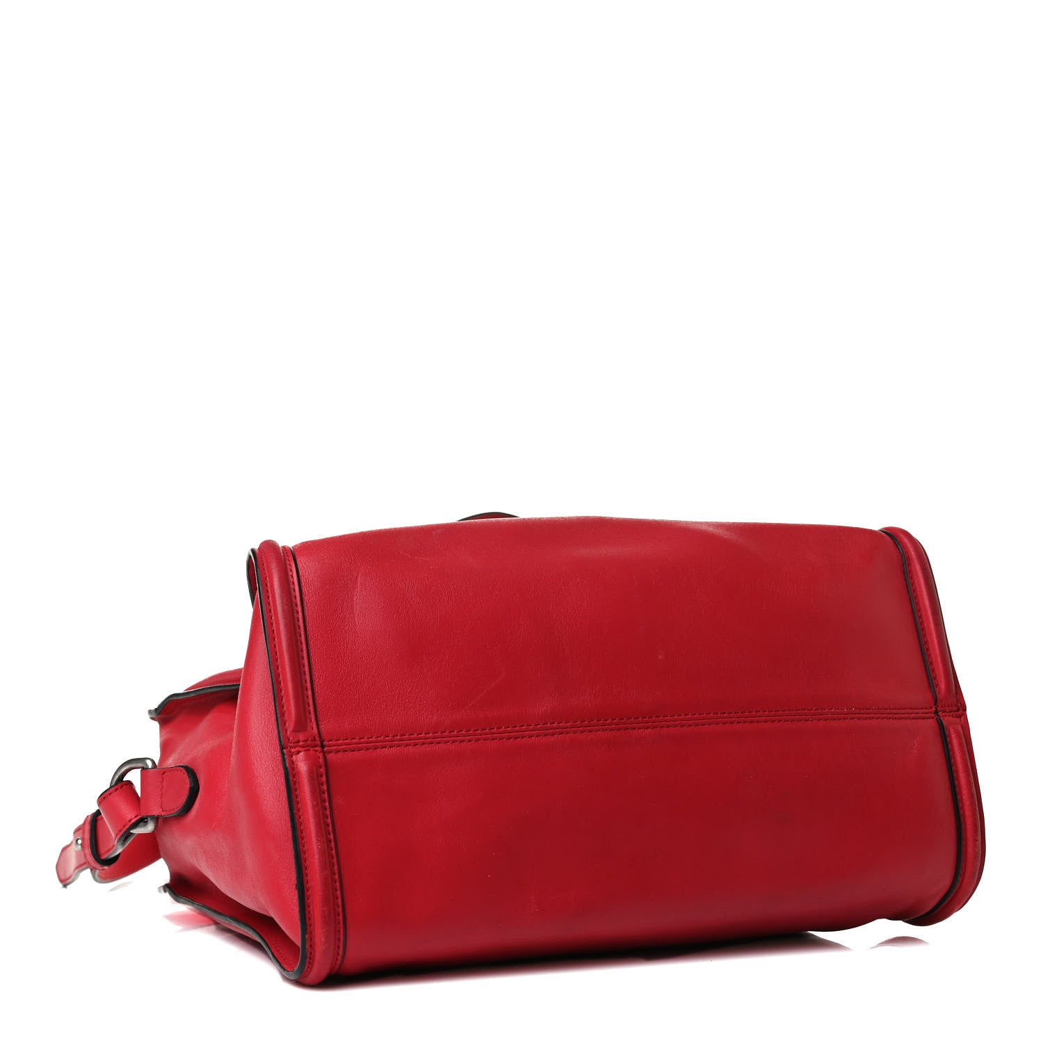 Alexander McQueen Pebbled Calfskin Small Skull Padlock Zip Around Tote Red 3 of 13