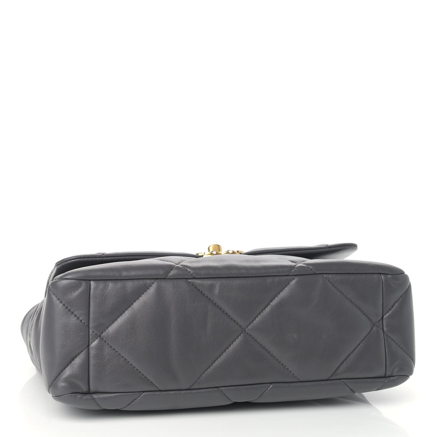 Lambskin Quilted Large Chanel 19 Flap Dark Grey