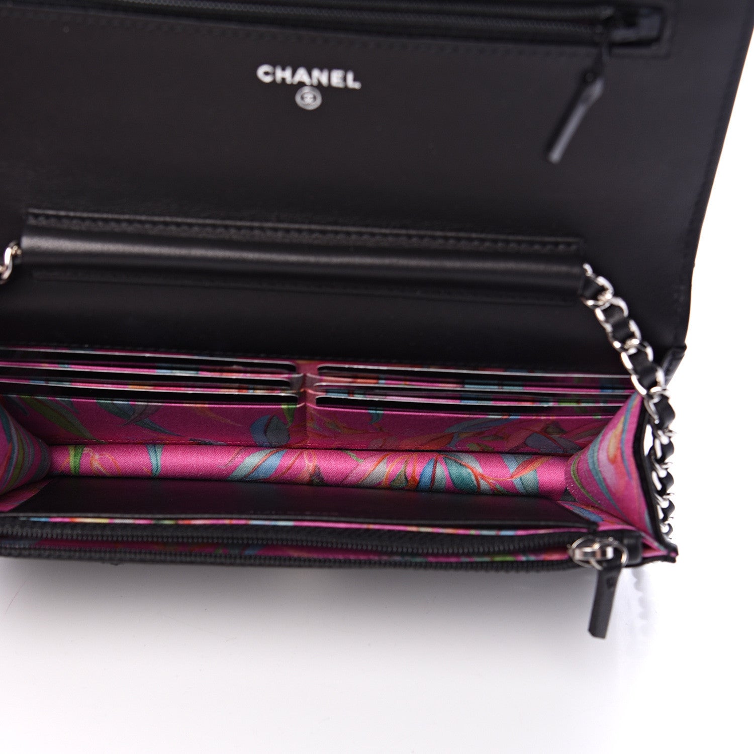 Chanel Calfskin Whipstitch Wallet On Chain WOC Black 4 of 11