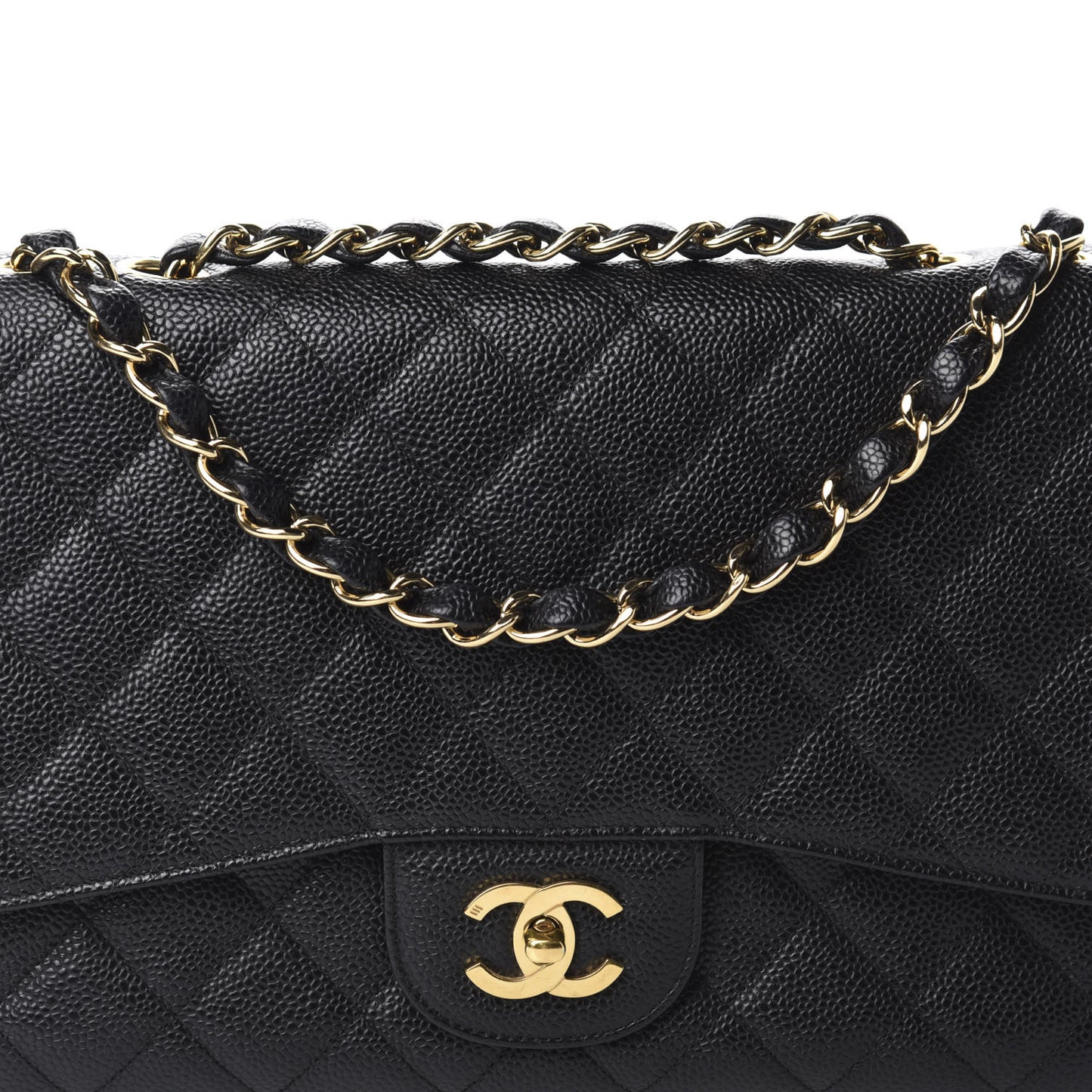 Caviar Quilted Jumbo Single Flap Black