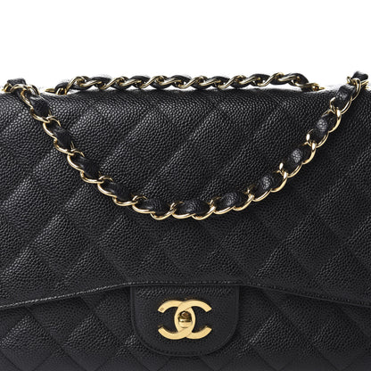 Chanel Caviar Quilted Jumbo Single Flap Black 12 of 12