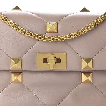 Valentino Garavani Nappa Large Roman Stud Shoulder Bag Rose Cannelle 9 of 9