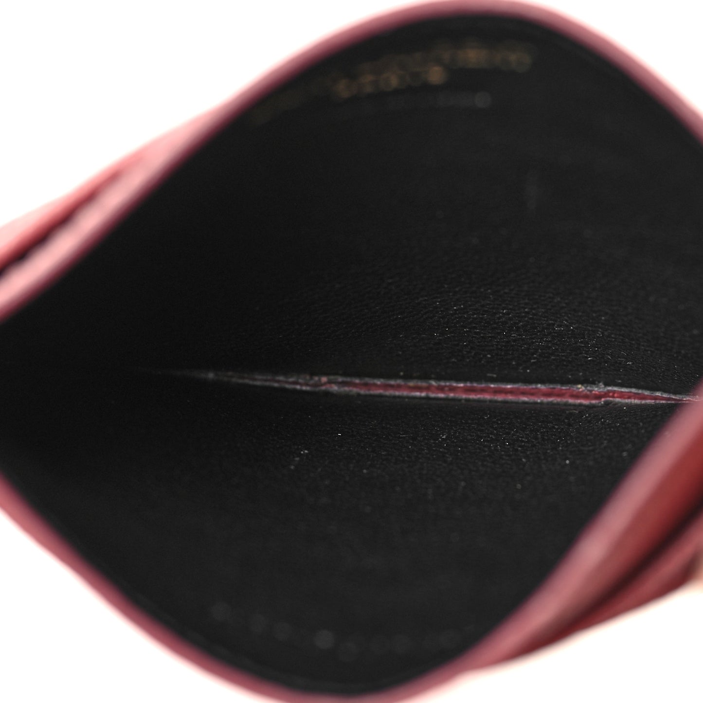 Grain De Poudre Matelasse Chevron Monogram Credit Card Case Dark Rose