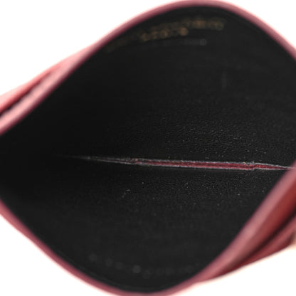 Saint Laurent Grain De Poudre Matelasse Chevron Monogram Credit Card Case Dark Rose 5 of 11