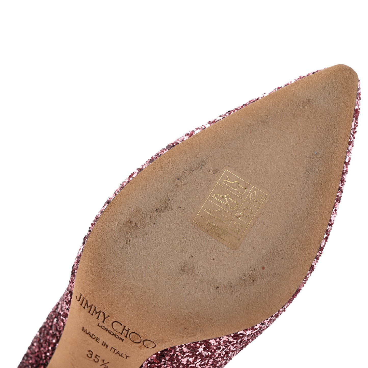 Glitter Pointy Toe Romy 85 Pumps 35.5 Pink