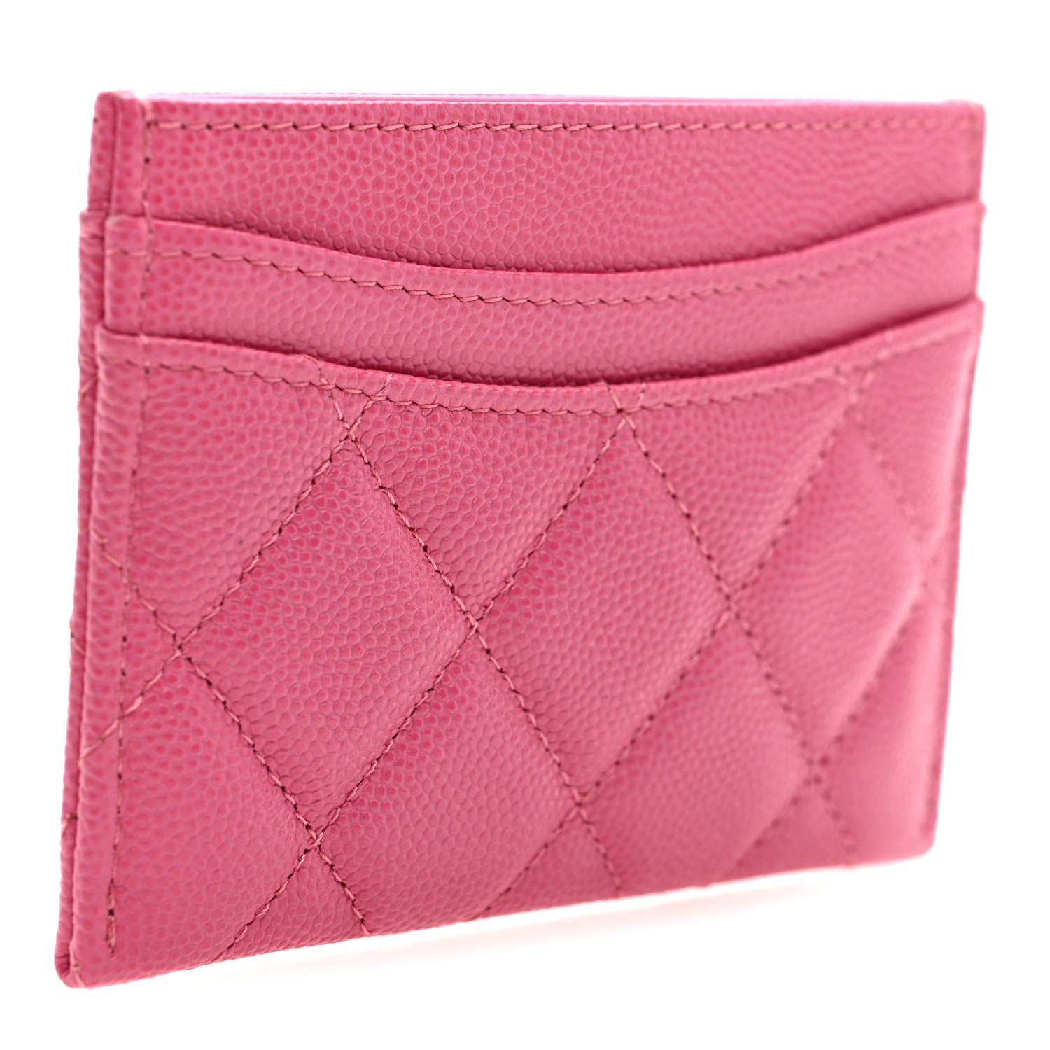 Chanel Caviar Quilted Card Holder Dark Pink 3 of 7