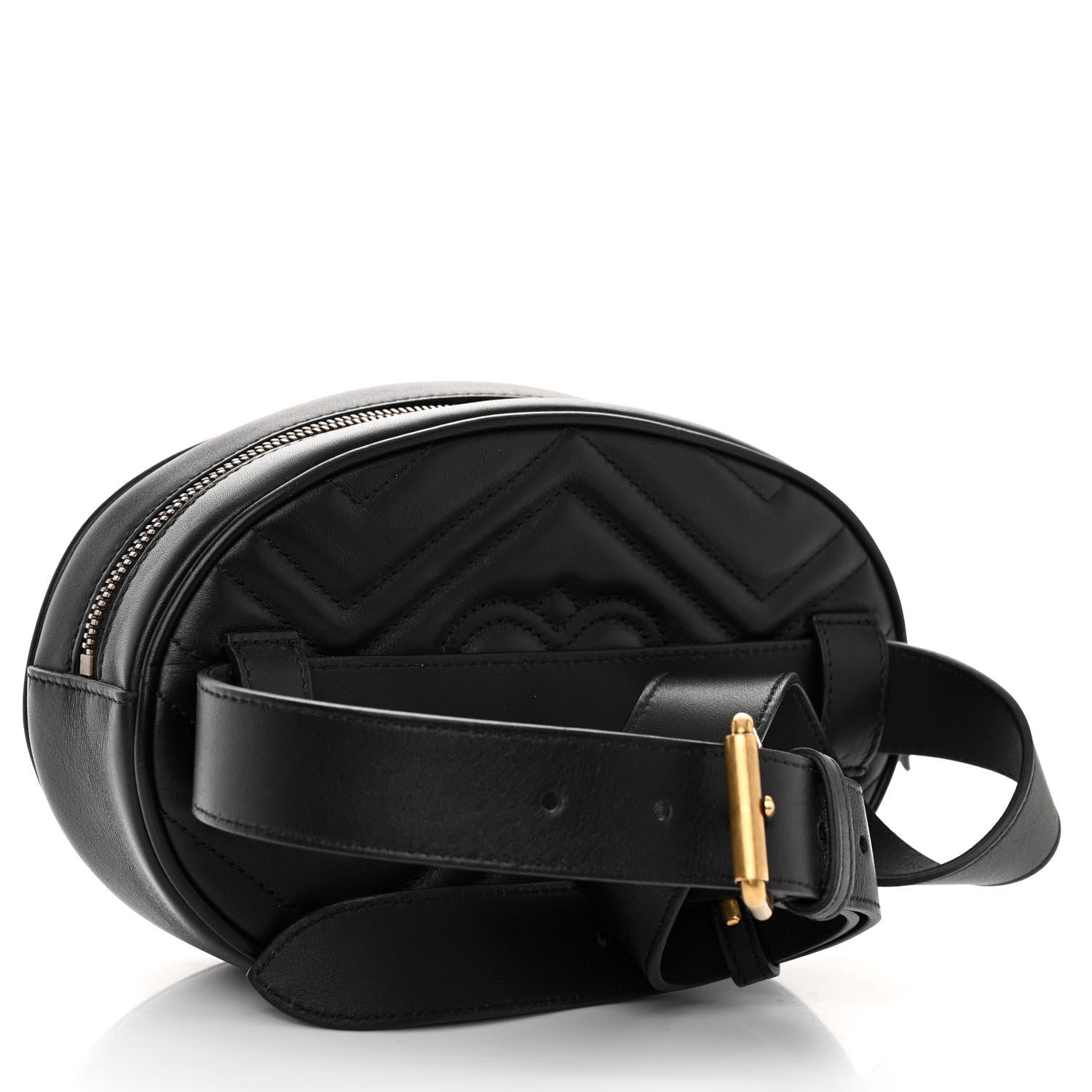 Gucci Calfskin Matelasse GG Marmont Belt Bag 85 34 Black 3 of 11
