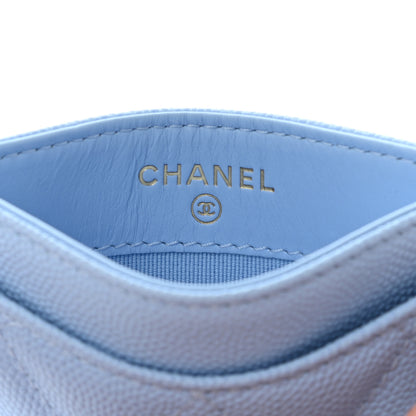 Chanel Caviar Quilted Card Holder Light Blue 6 of 10