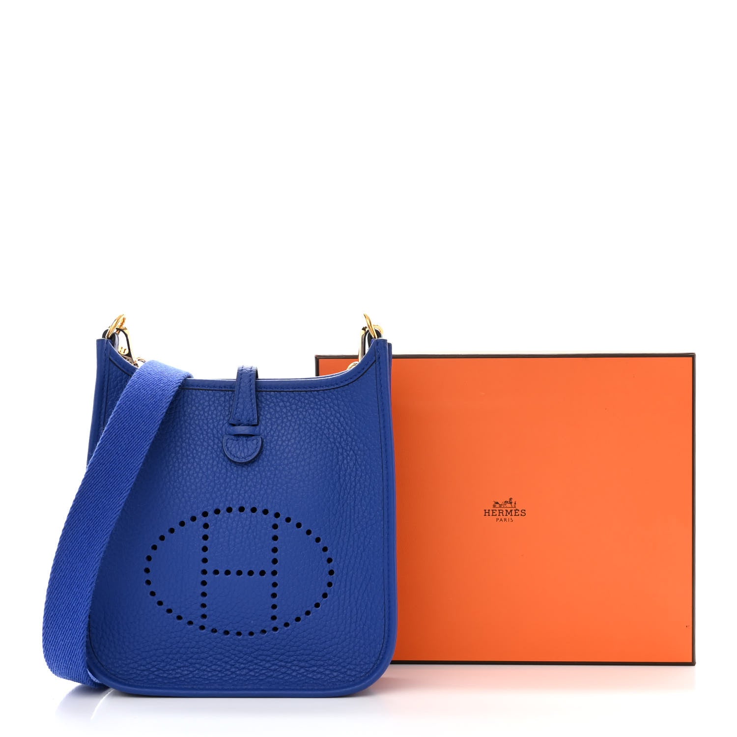 Hermes Taurillon Clemence Evelyne TPM Bleu Royal 11 of 11