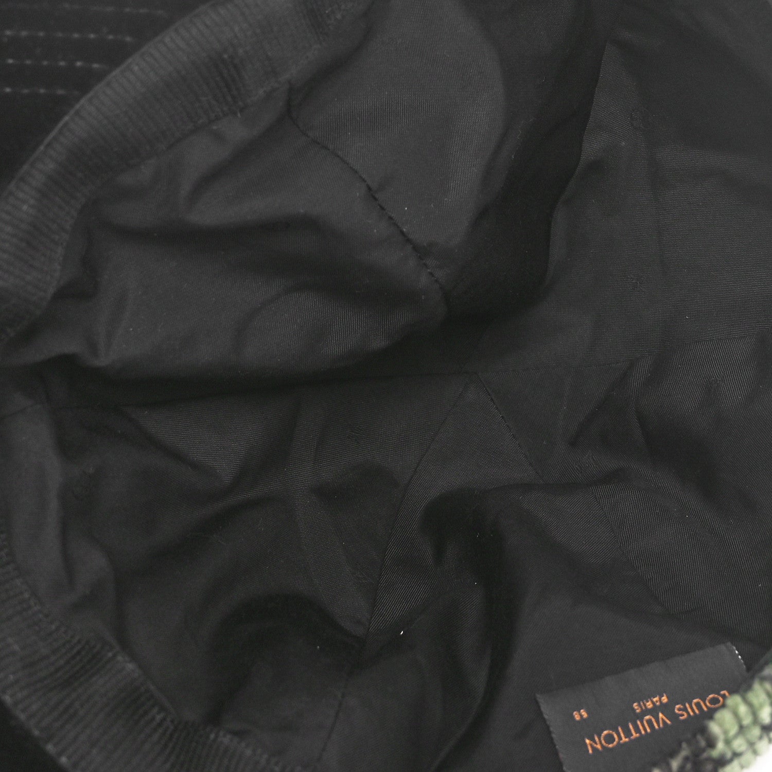 Louis Vuitton Camoflauge Velvet Monogram Cap 58 Black 7 of 8