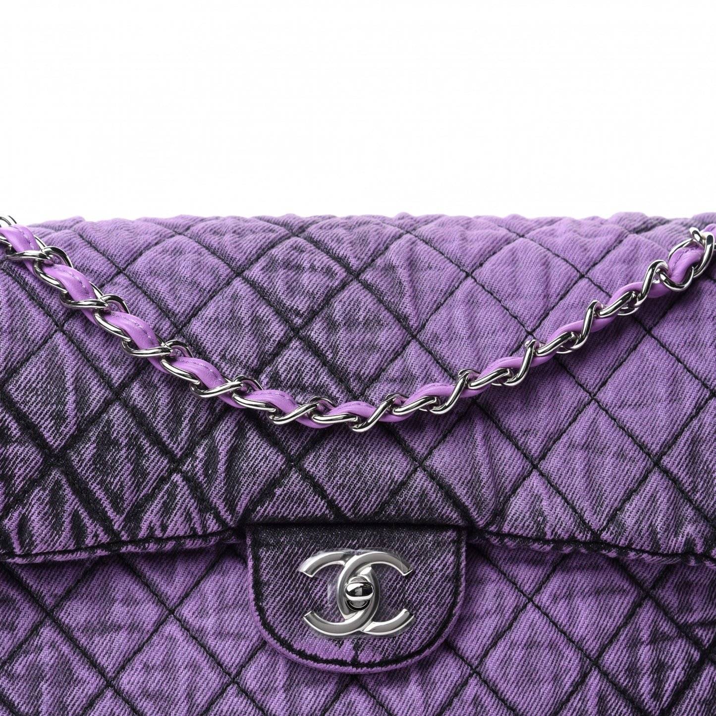 Denim Quilted Denimpression Flap Purple Black