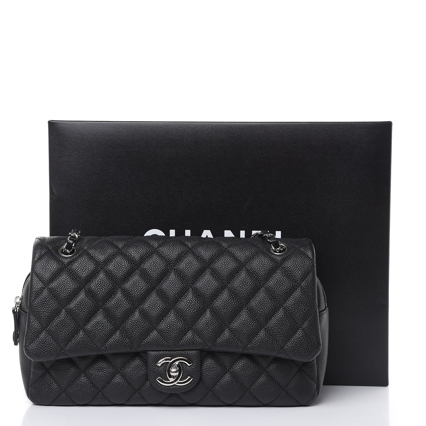 Caviar Quilted Jumbo Easy Flap Black