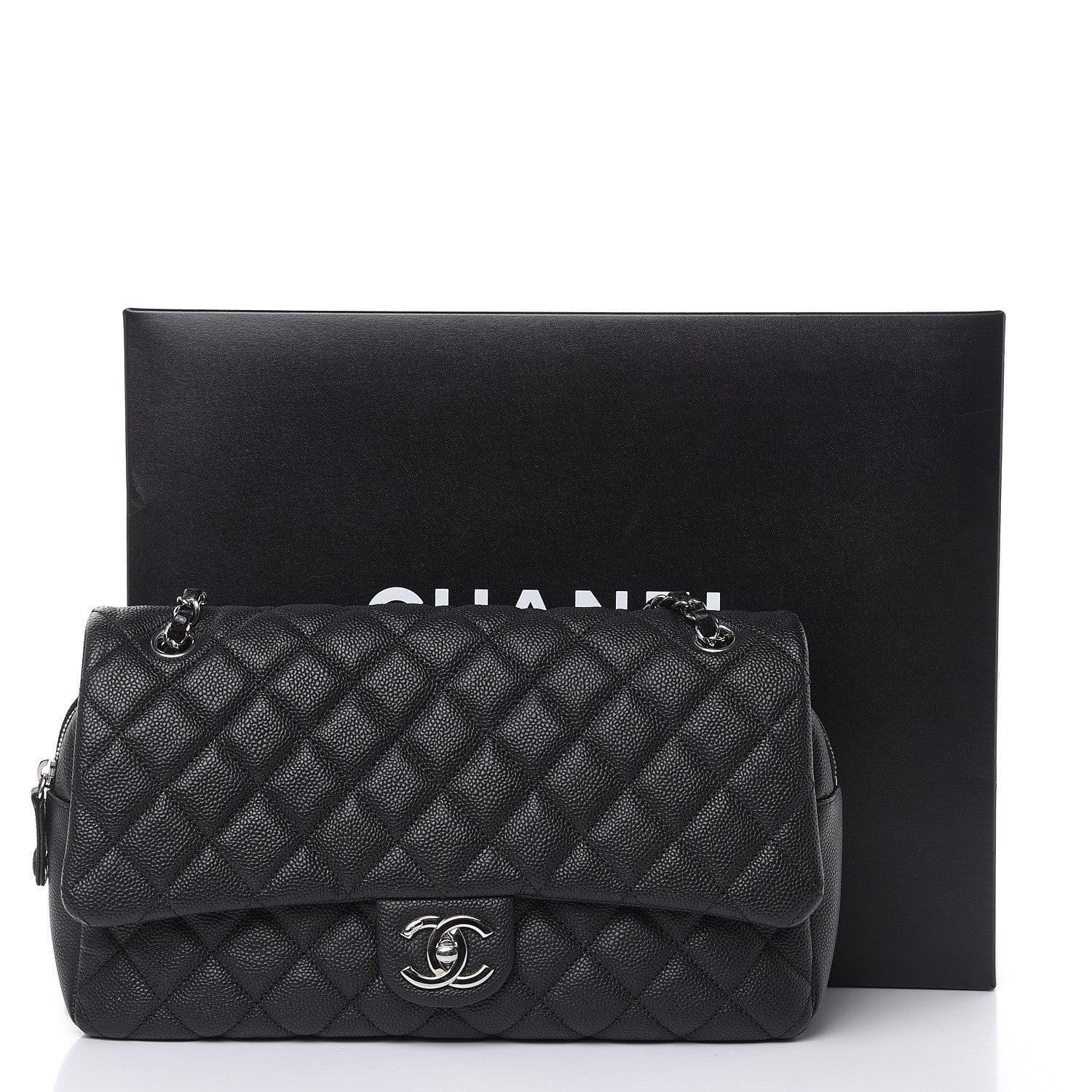 Chanel Caviar Quilted Jumbo Easy Flap Black 11 of 11