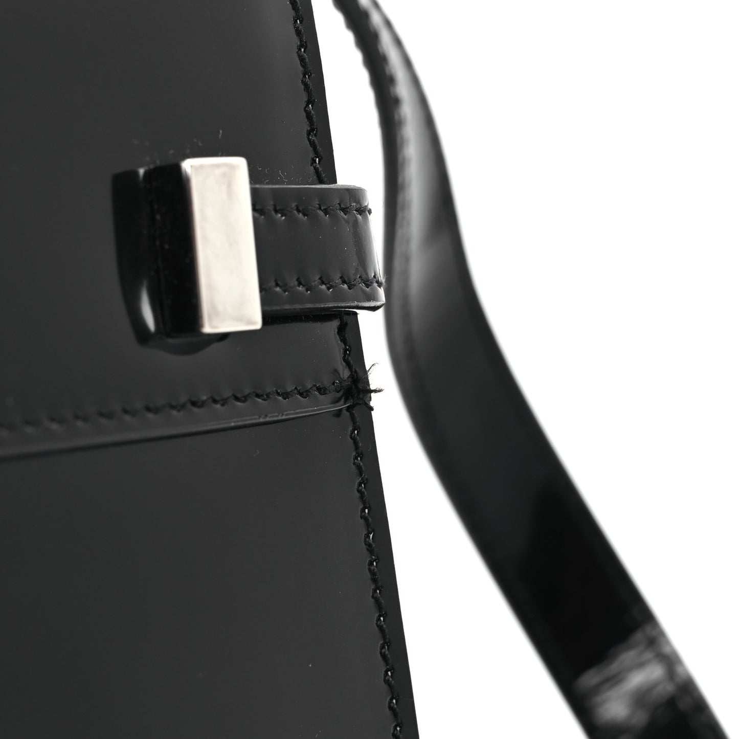 Patent Mini Manhattan Shoulder Bag Black