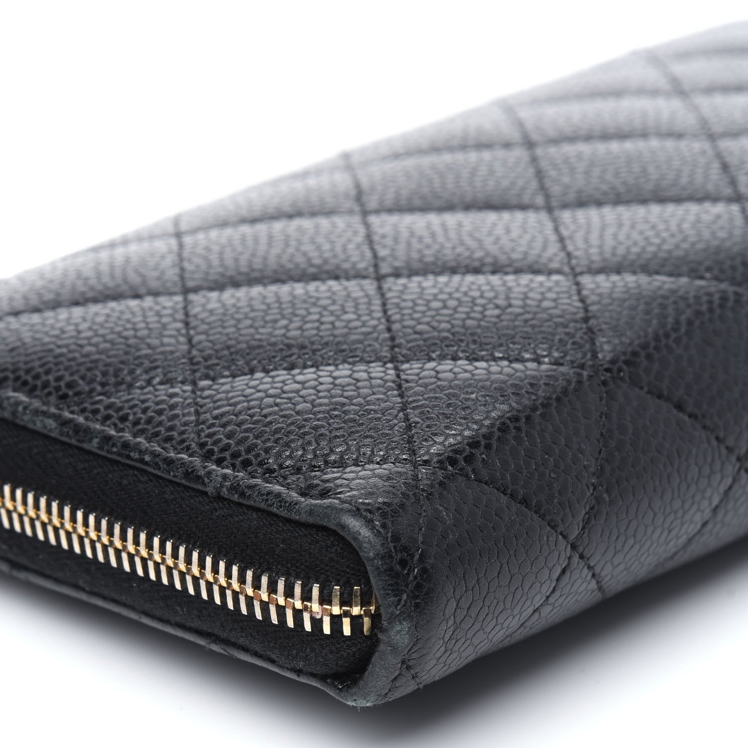 Chanel Caviar Quilted Large Gusset Zip Around Wallet Black 17 of 24