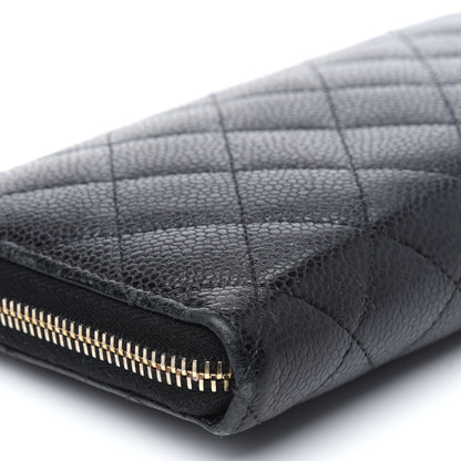Chanel Caviar Quilted Large Gusset Zip Around Wallet Black 17 of 24