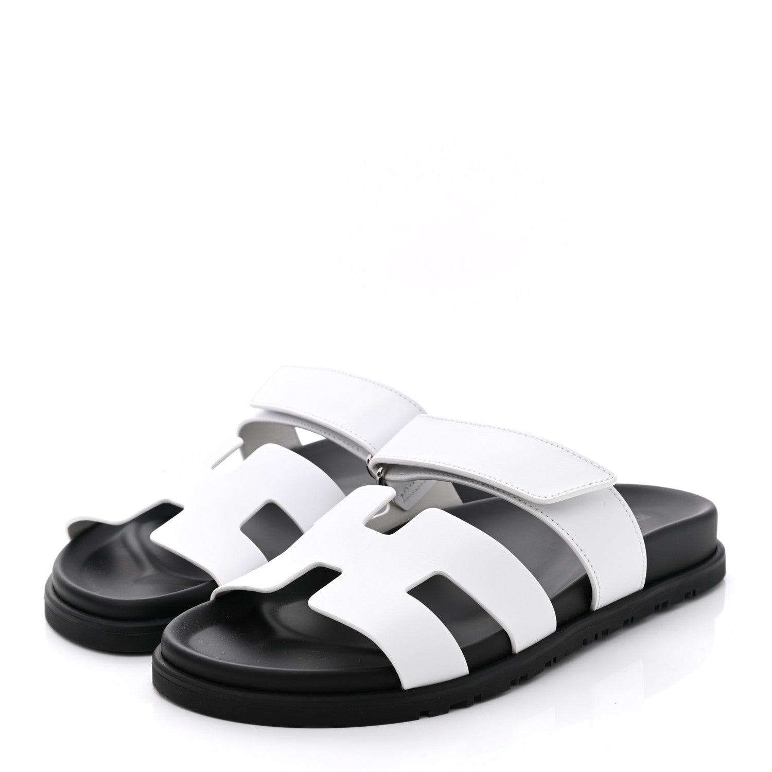Hermes Calfskin Womens Chypre Sandals 37.5 White 3 of 9