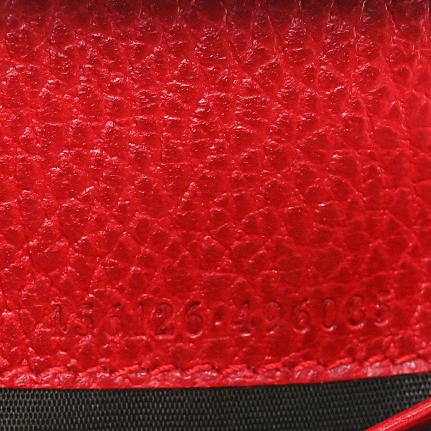 Dollar Calfskin GG Marmont Card Case Hibiscus Red