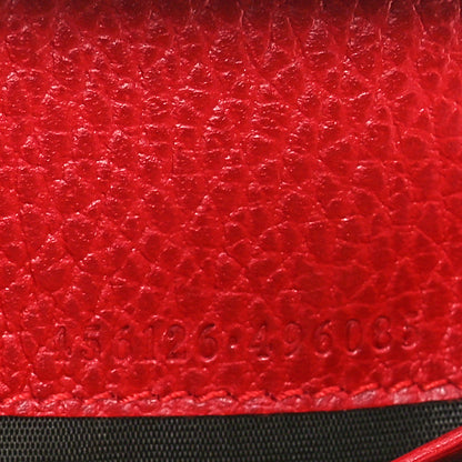 Gucci Dollar Calfskin GG Marmont Card Case Hibiscus Red 7 of 9