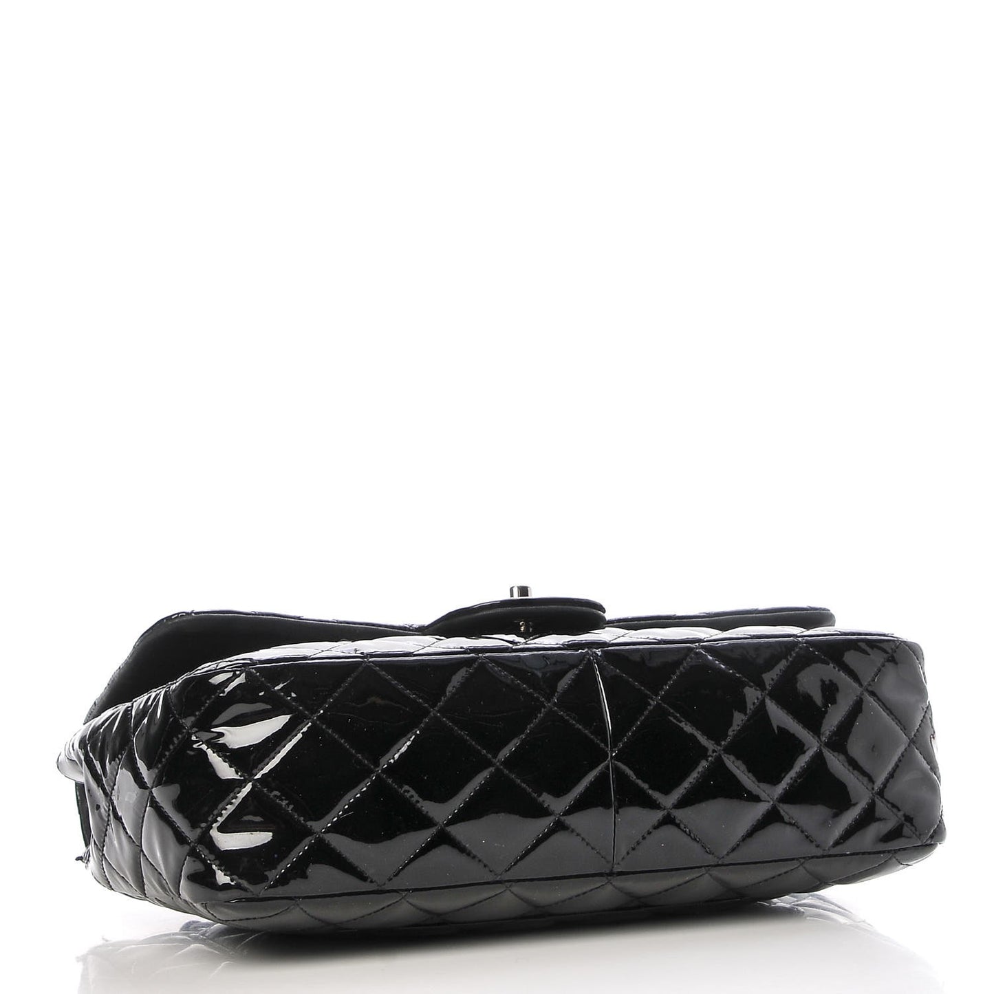 Patent Quilted Jumbo Single Flap Black