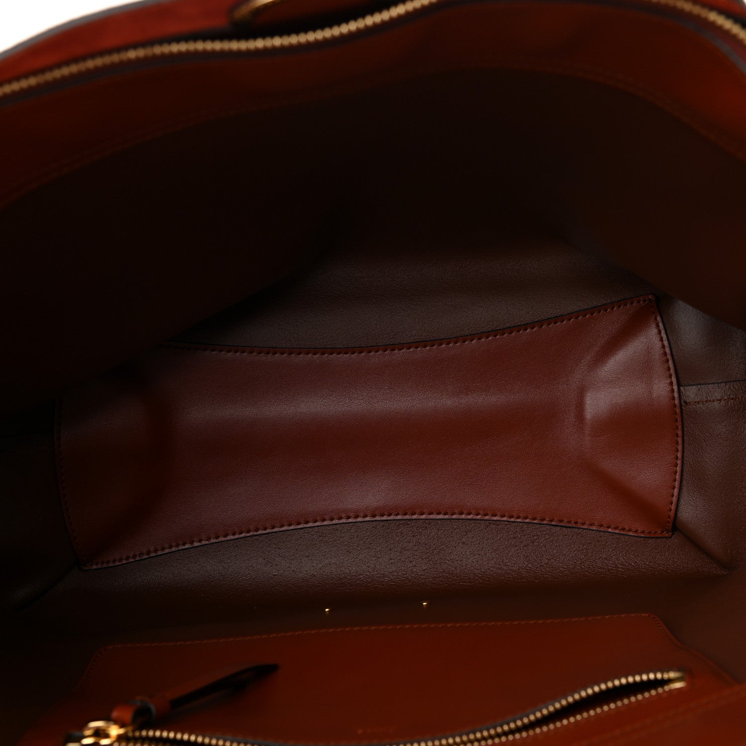 Chloe Shiny Calfskin Suede Medium C Zipped Tote Brown 5 of 9
