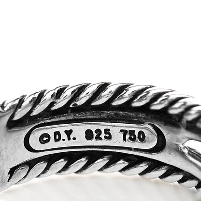 David Yurman Sterling Silver 18K Yellow Gold 6mm X Crossover Ring 51 5.75 4 of 5