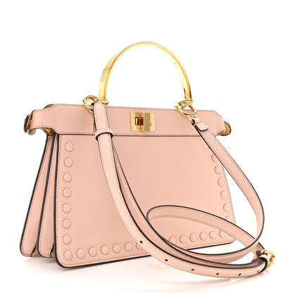 Fendi Vitello King Luxor Shiny Nappa Studded Medium Peekaboo I SEE U East West Satchel Light Rose 3 of 15