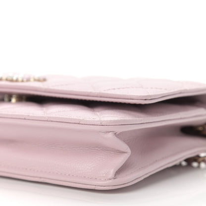 Chanel Caviar Quilted Coco Candy Wallet On Chain WOC Light Pink 11 of 12