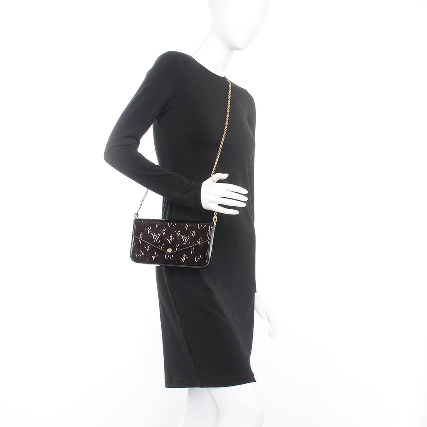 Vernis Pochette Felicie Chain Wallet Amarante